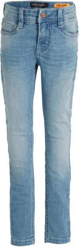 Cars skinny jeans Davis bleach used Blauw Jongens Stretchdenim Effen 104