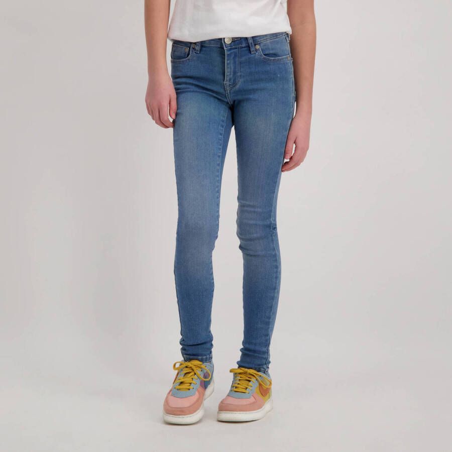Cars skinny jeans Eliza stone used Blauw Meisjes Stretchdenim Effen 104