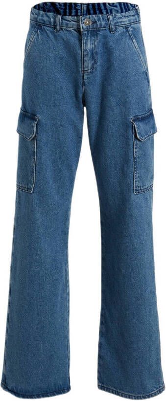 Cars wide leg jeans Kids MIFRE Cargo Denim Bleached Used bleached used Blauw 116