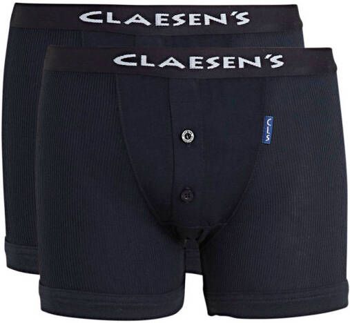 Claesen's boxershort set van 2 donkerblauw Jongens Stretchkatoen Effen 116 122