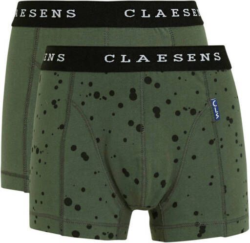 Claesen's boxershort set van 2 groen zwart Jongens Stretchkatoen All over print 152 158