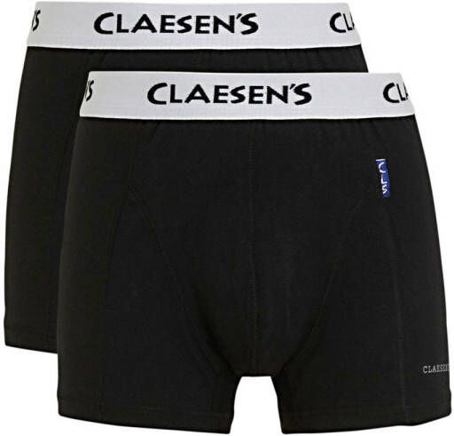 Claesen's boxershort set van 2 zwart wit Jongens Stretchkatoen Effen 140 146
