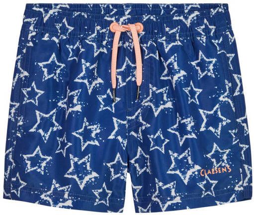 Claesen's zwemshort Stars donkerblauw wit Jongens Gerecycled polyester 140-146