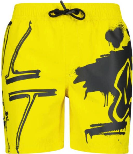 CoolCat Junior zwemshort WACKO geel zwart Jongens Polyester All over print 146 152