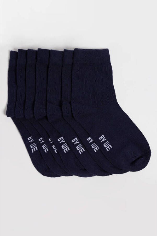 WE Fashion sokken set van 7 donkerblauw Jongens Katoen 39 42