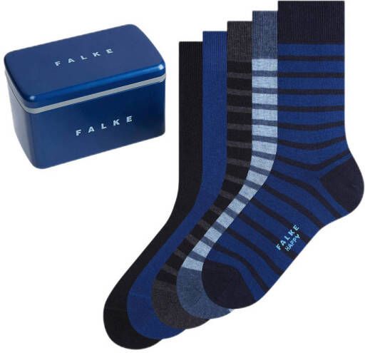 FALKE giftbox Happy sokken set van 5 donkerblauw
