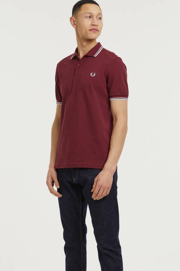 Fred Perry Heren M36 Dubbele Streep Polo Red Heren