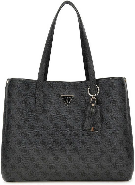 Guess Monogram Tote Bag Elegant Logo Design Black Dames