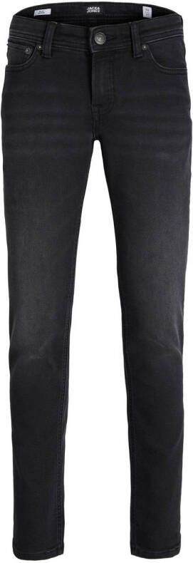 Jack & jones JUNIOR low waist slim fit jeans JJIGLENN JJORIGINAL black denim Zwart Jongens Stretchdenim 116