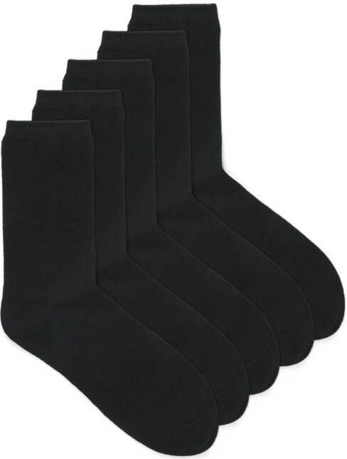 Jack & jones JUNIOR sokken JACBLACK set van 5 zwart Jongens Katoen Effen 33 37