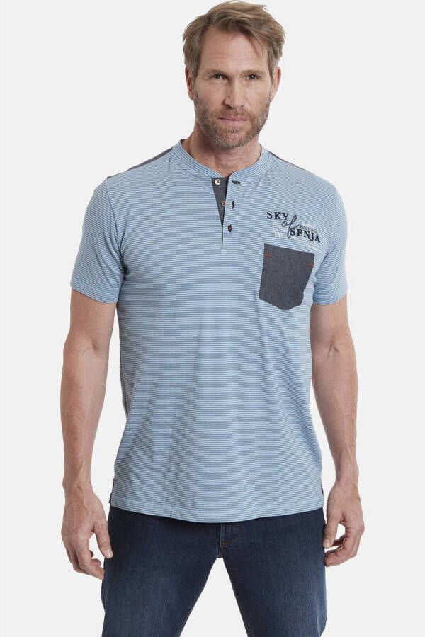 Jan Vanderstorm gestreept oversized T-shirt BORYS Plus Size blauw
