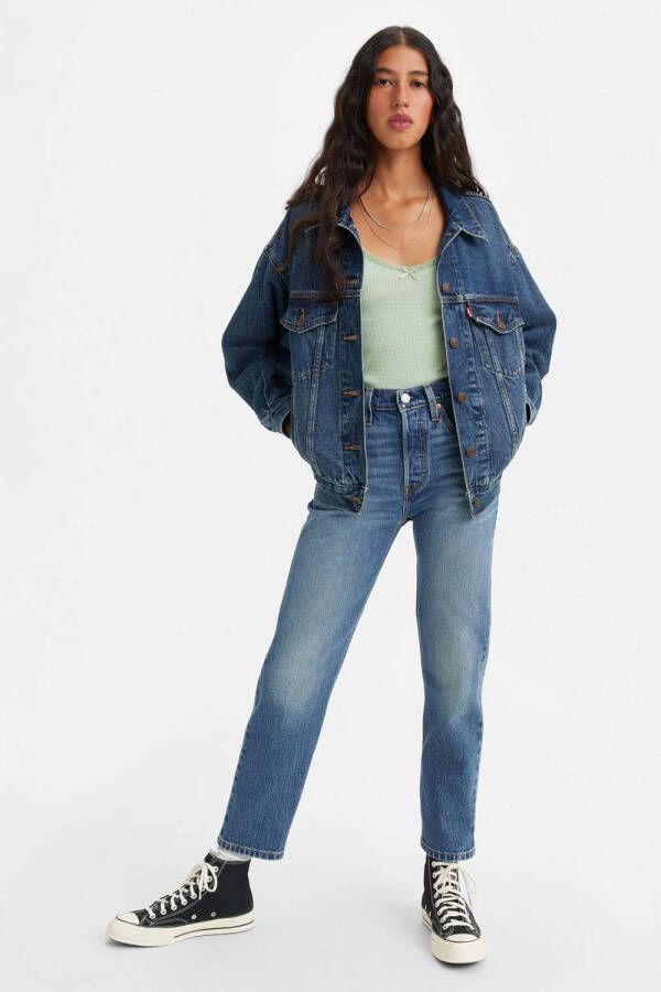 Levi's Premium 501 Stand Off Straight Cut Jeans Blue Dames