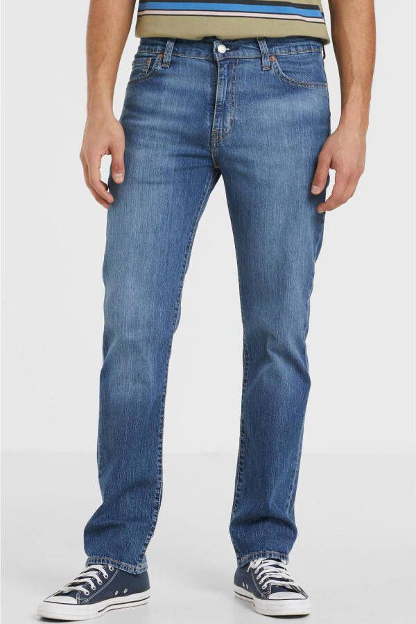 Levi's Blauwe effen jeans met ritssluiting en knoopsluiting Blue Heren