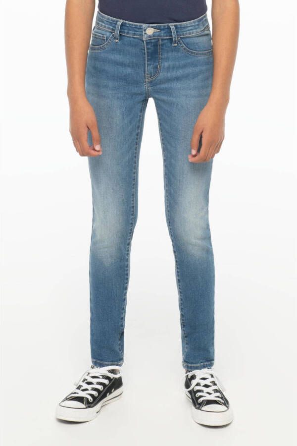 Levis Levi's Kids 710 super skinny jeans keira Blauw Meisjes Stretchdenim Effen 164