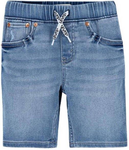 Levis Levi's Kids skinny jeans bermuda Dobby salt lake Denim short Blauw Jongens Stretchdenim 140