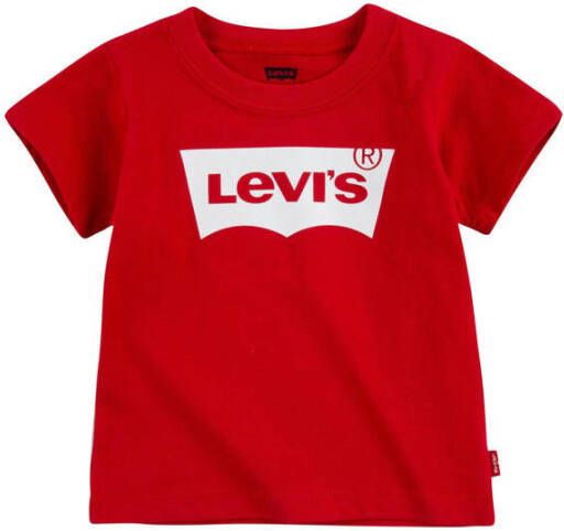 Levis Levi's Kids T-shirt Batwing met logo rood Katoen Ronde hals 68