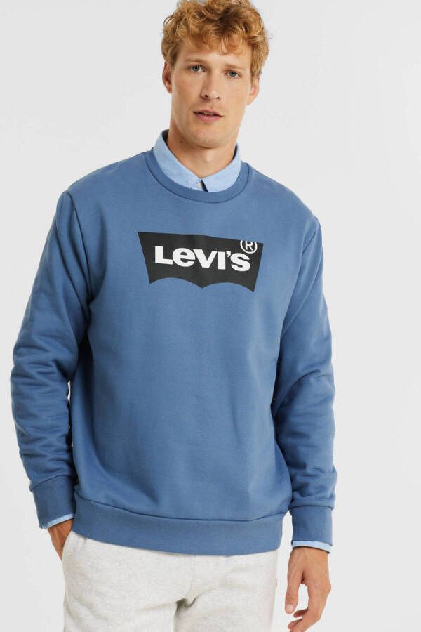 Levi's sweater met logo blauw