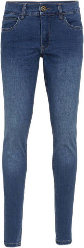 LMTD skinny jeans NLMSIAN stonewashed Blauw Jongens Stretchdenim Effen 140
