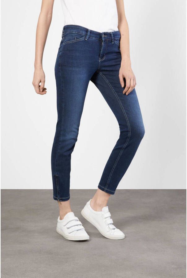 MAC Donkerblauwe Skinny Jeans met Ritsdetail Blue Dames