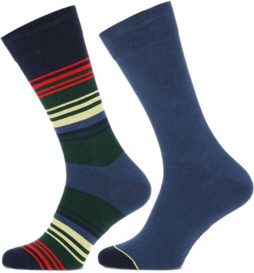 Marcmarcs sokken Jozef met strepen set van 2 donkerblauw