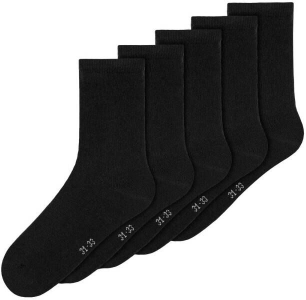 Name it KIDS sokken set van 5 zwart Katoen Effen 34 36