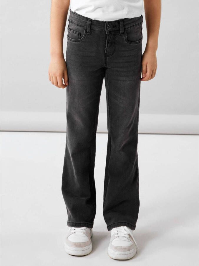 Name it KIDS bootcut jeans NKFPOLLY dark grey denim Grijs Meisjes Stretchdenim 128