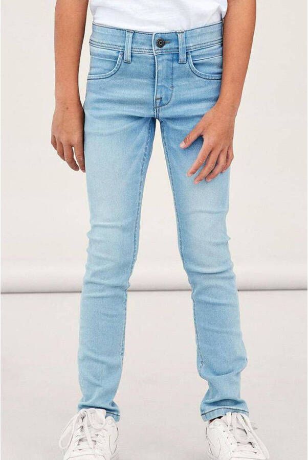 Name it KIDS slim fit jeans NKMSILAS light denim Blauw Jongens Stretchdenim 164
