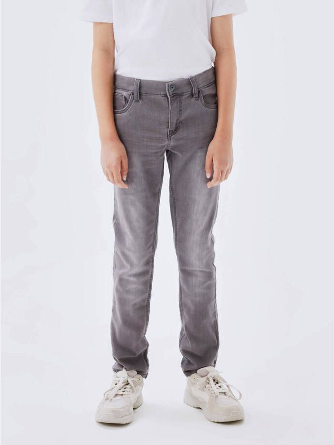 Name it KIDS slim fit jeans NKMTHEO medium grey denim Grijs Jongens Jog denim 134