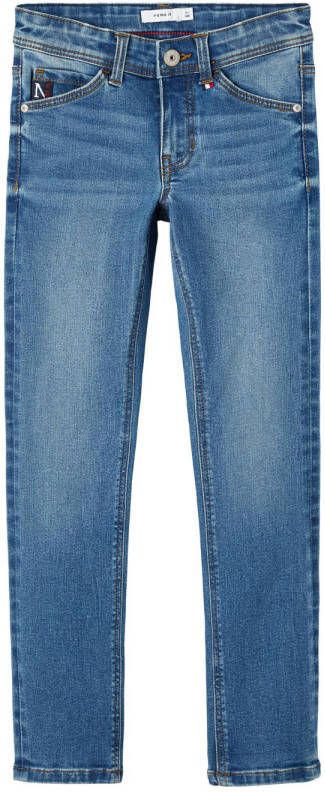 Name it KIDS slim fit jeans NKMTHEO XSLIM JEANS 1810-AU NOOS medium blue denim Blauw Jongens Stretchdenim 110