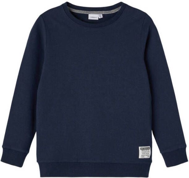 Name it KIDS sweater NKMHONK donkerblauw Effen 134 140