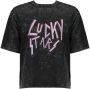 NoBell T-shirt met tekst verwassen zwart Grijs Meisjes Stretchkatoen Ronde hals 110-116 - Thumbnail 1
