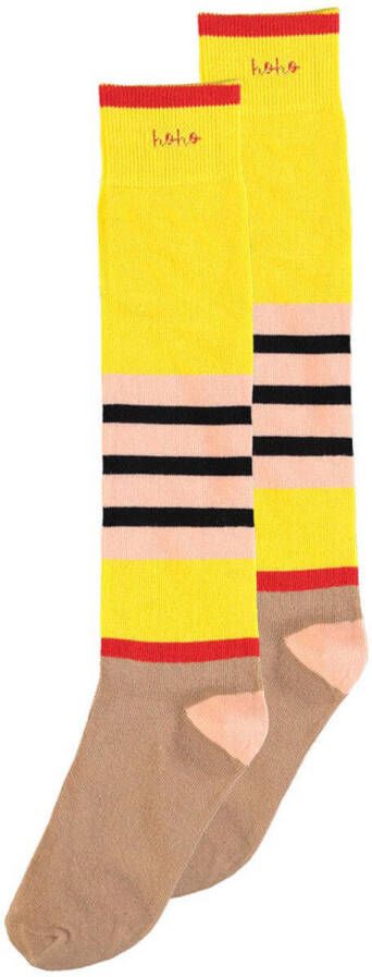 NONO sokken met all-over print geel Meisjes Katoen All over print 27-30