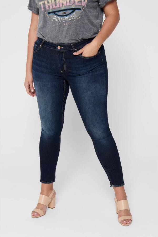 ONLY CARMAKOMA regular waist cropped skinny jeans CARWILLY dark denim