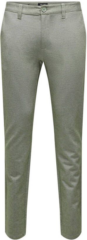 Only & Sons Slim fit stoffen broek in gemêleerde look model 'MARK'