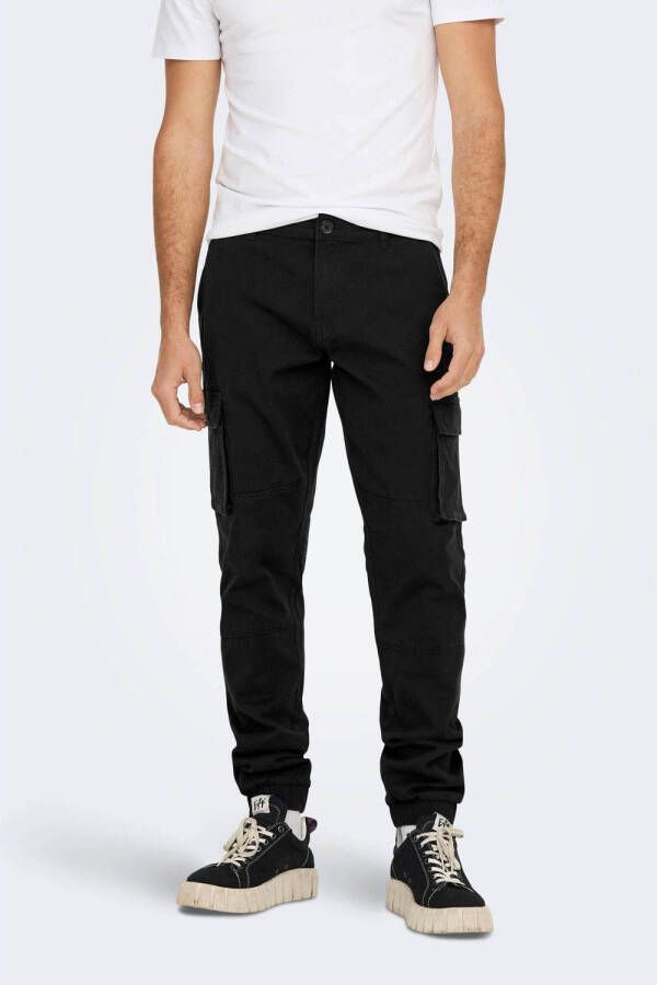 ONLY & SONS tapered fit broek ONSCAM STAGE black
