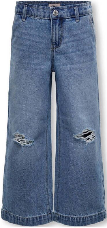 Only KIDS GIRL wide leg jeans KOGCOMET light blue denim Blauw Effen 116