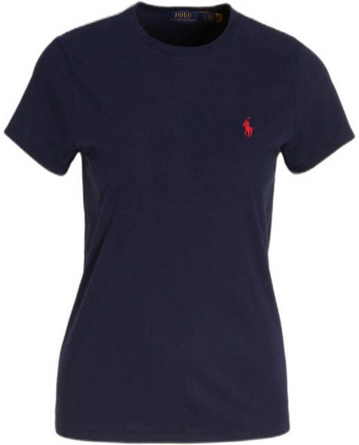 Ralph Lauren Navy Jersey T-Shirt Klassieke stijl voor modebewuste vrouwen Blauw Dames