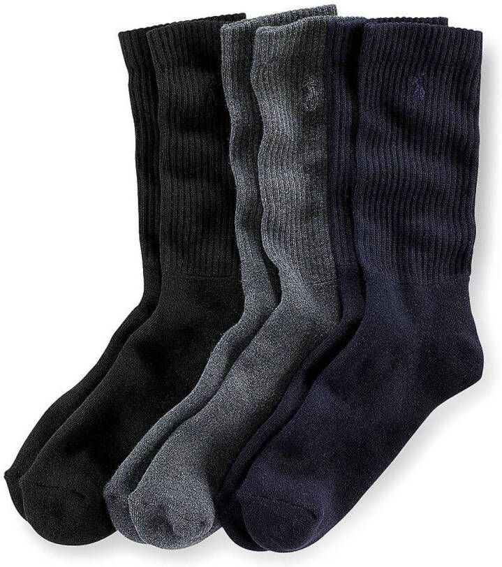 Polo Ralph Lauren Sokken Ralph Lauren 3-pack blauw grijs zwart