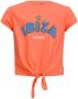 Retour Jeans T-shirt Idorra met tekst neon oranje Meisjes Katoen Ronde hals 134 140 - Thumbnail 2