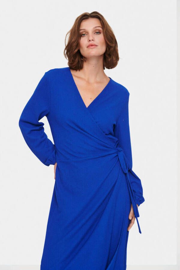 Saint Tropez jurk Shila met plooien blauw