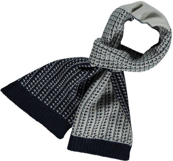 Sarlini sjaal met print donkerblauw Jongens Acryl Effen 2-4 JAAR