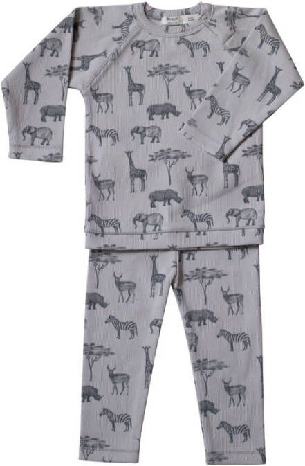 Snoozebaby pyjama Storm Grey Grijs Katoen (biologisch) Ronde hals 86 92