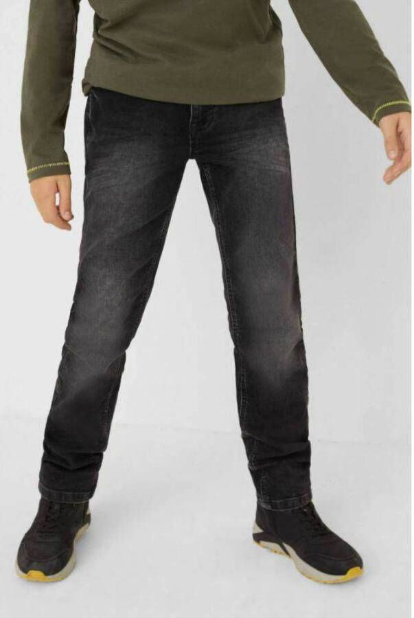 S.Oliver regular fit jeans antraciet Grijs Jongens Stretchdenim Effen 134