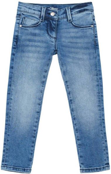 S.Oliver slim fit jeans KATHY blauw Meisjes Polyester Effen 110