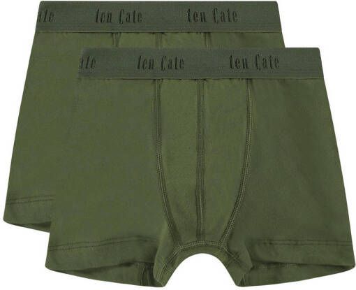 Ten Cate boxershort set van 2 groen Jongens Biologisch katoen Effen 110 116