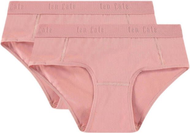 Ten Cate hipster set van 2 roze Slip Meisjes Stretchkatoen Effen 158-164