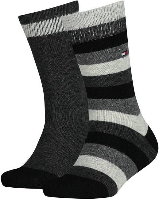 Tommy Hilfiger gestreepte sokken set van 2 grijs Katoen 35-38
