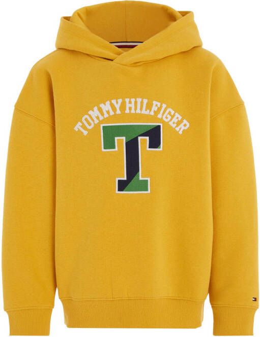 Tommy Hilfiger hoodie T VARSITY met logo goudgeel Sweater Logo 104