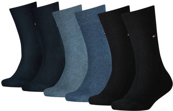 Tommy Hilfiger sokken set van 6 blauw Katoen Effen 23-26