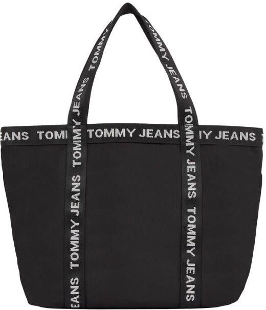 Tommy Jeans shopper Essential Tote met logotaping zwart